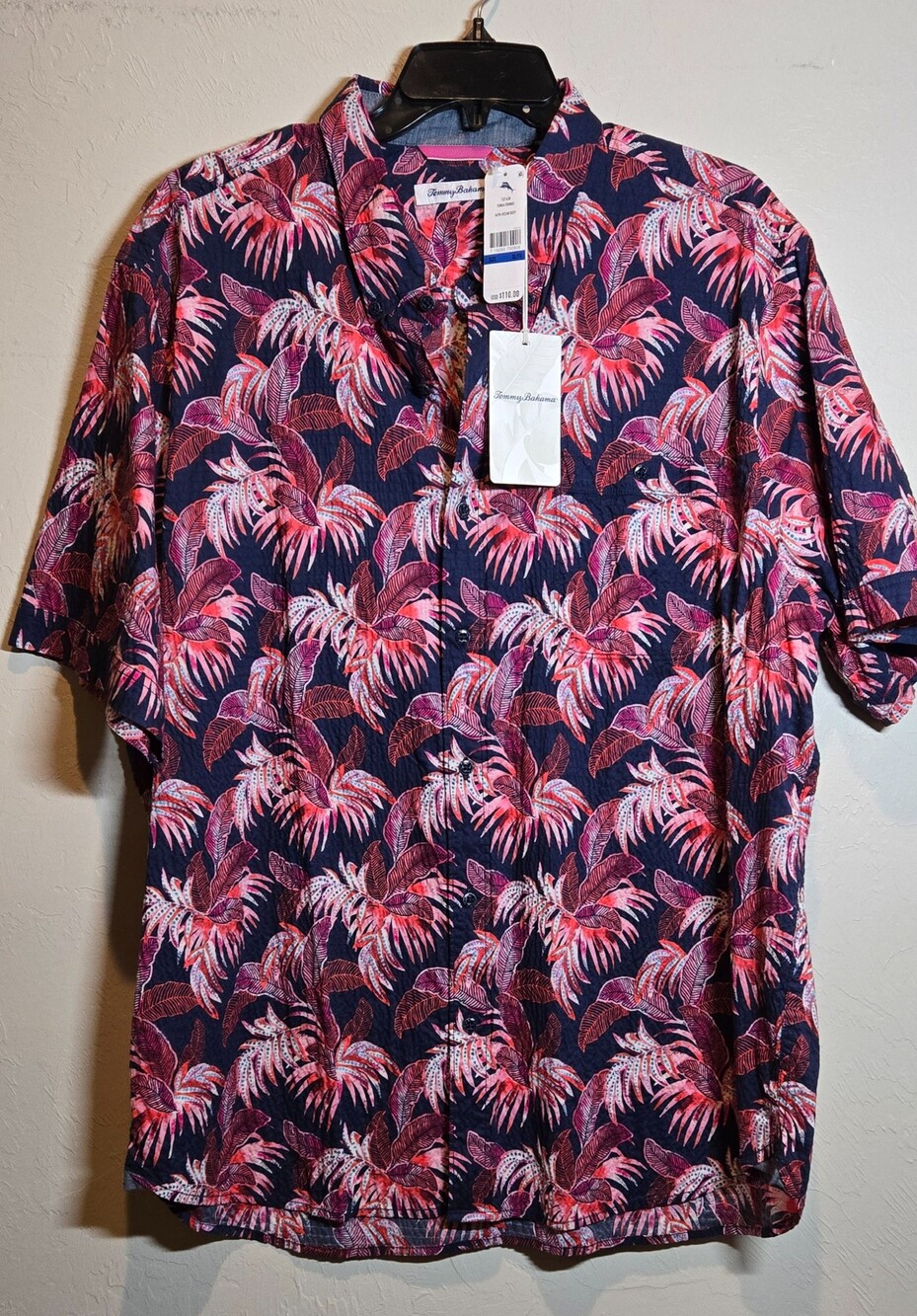 Tommy Bahama Fenua Fronds XL Shirt Ocean Deep Cotton